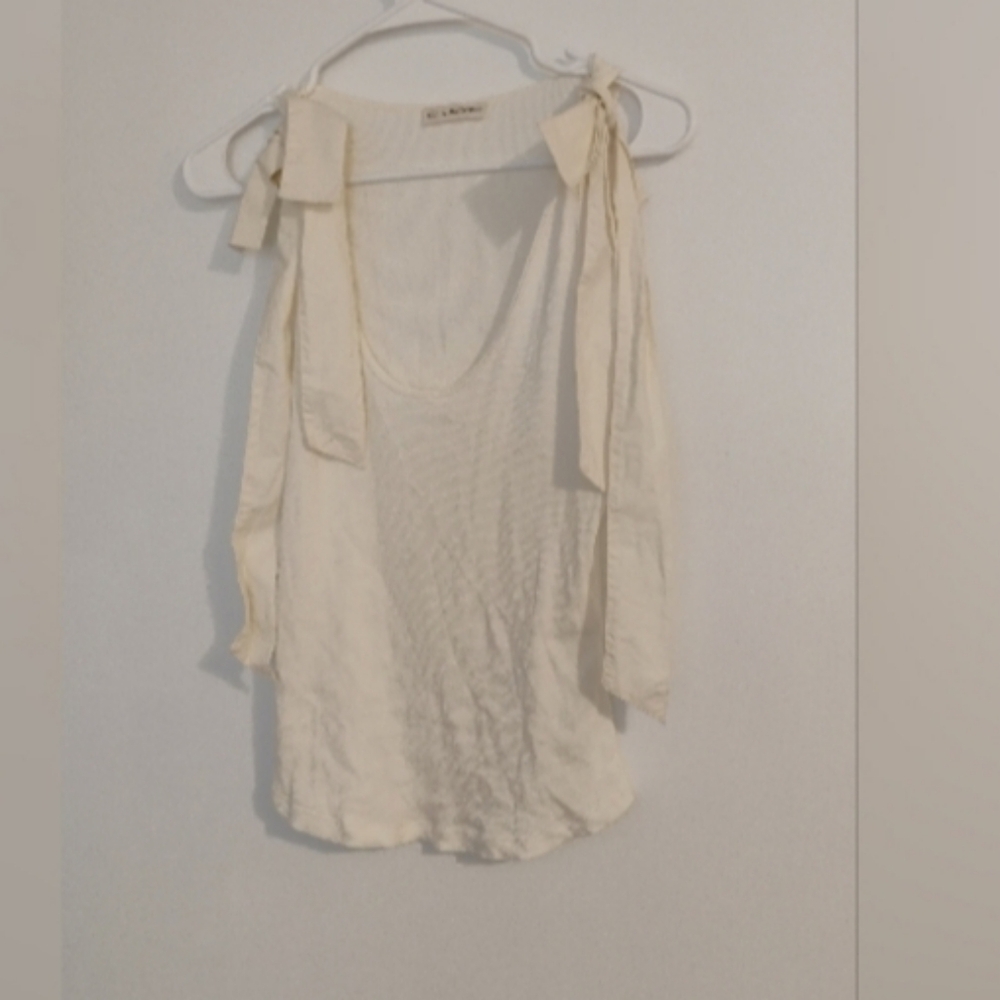 Ulla Thompson Tie Strap Ribbed Scoop Neck Tank Top Sz XL